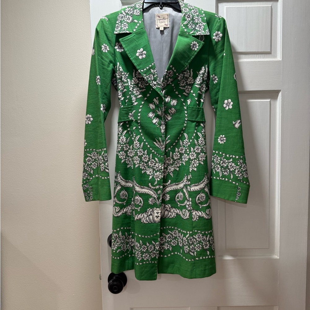 Nanette Lepore Green and White Floral Coat